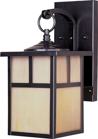Picture of 100W Coldwater 1-Light Outdoor Wall Lantern BU Honey Glass MB Incandescent 6"x12" 