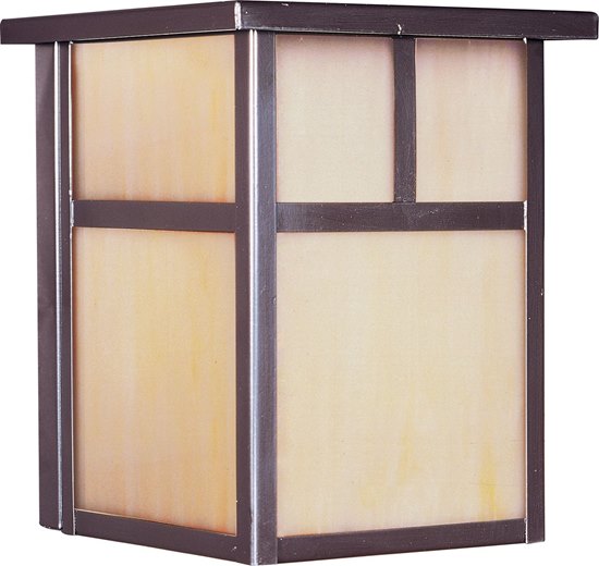 Picture of 100W Coldwater 1-Light Outdoor Wall Lantern BU Honey Glass MB Incandescent 6"x7.5" 