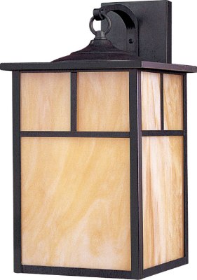 Mostrar detalles para 100W Coldwater 1-Light Outdoor Wall Lantern BU Honey Glass MB Incandescent 9"x16"  Imagen de 100W Coldwater 1-Light Outdoor Wall Lantern BU Honey Glass MB Incandescent 9"x16"