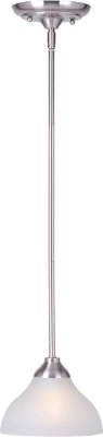 Mostrar detalles para 100W Contour 1-Light Mini Pendant SN Frosted Glass MB Incandescent  Imagen de 100W Contour 1-Light Mini Pendant SN Frosted Glass MB Incandescent