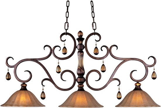 Picture of 100W Dresden 3-Light Pendant FL Ember Glass MB Incandescent (CAN 10.75"x5"x1.5")36" Chain