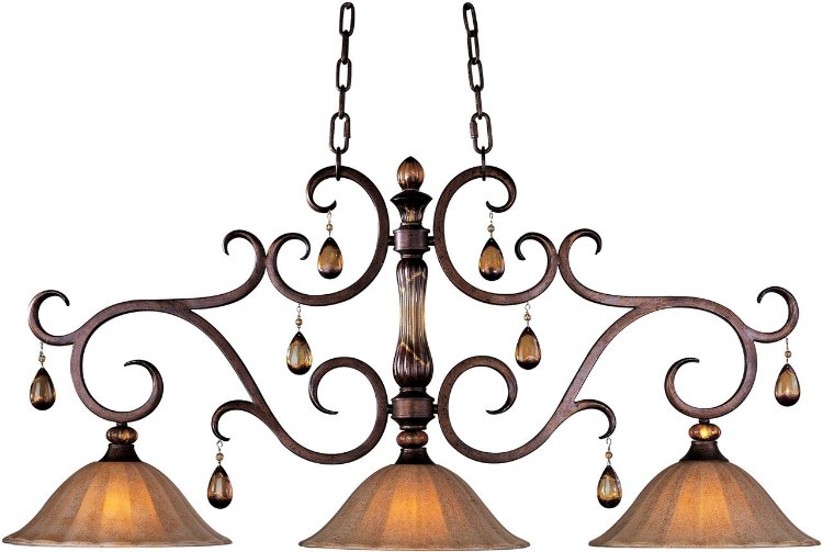 Picture of 100W Dresden 3-Light Pendant FL Ember Glass MB Incandescent (CAN 10.75"x5"x1.5")36" Chain