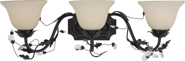 Picture of 100W Elegante 3-Light Bath Vanity OI Frosted Ivory Glass MB Incandescent 