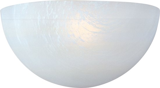 Picture of 100W Essentials - 20585-Wall Sconce WT Marble Glass MB Incandescent 6-Min
