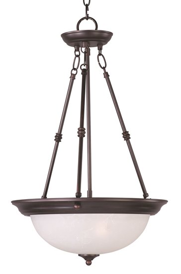 Picture of 100W Essentials - 584x-Invert Bowl Pendant OI 3-lights Ice Glass MB Incandescent 15"x24" 36" Chain