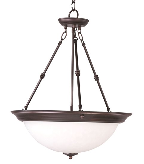 Picture of 100W Essentials - 584x-Invert Bowl Pendant OI 3-lights Ice Glass MB Incandescent 20"x24" 36" Chain