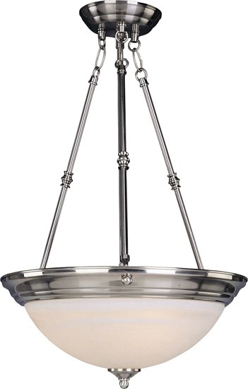 Foto para 100W Essentials - 584x-Invert Bowl Pendant SN 3-lights Marble Glass MB Incandescent 15"x24" 36" Chain