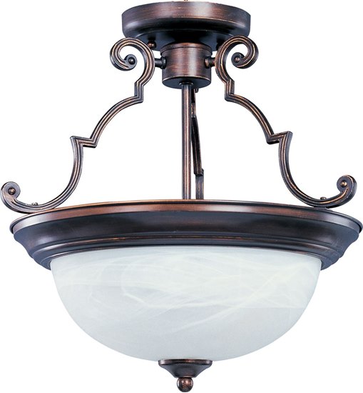 Picture of 100W Essentials - 584x-Semi-Flush Mount OI 2-lights Marble Glass MB Incandescent 