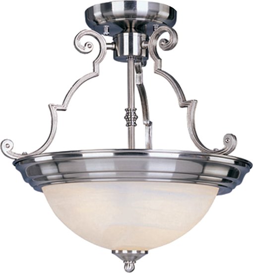 Picture of 100W Essentials - 584x-Semi-Flush Mount SN 2-lights Marble Glass MB Incandescent 