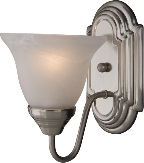 Foto para 100W Essentials - 801x-Wall Sconce SN Marble Glass MB Incandescent 