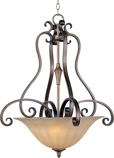Picture of 100W Fremont 3-Light Invert Bowl Pendant PD Wilshire Glass MB Incandescent 36" Chain