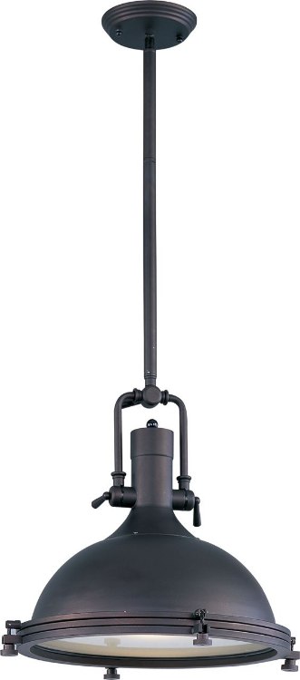 Picture of 100W Hi-Bay 1-Light Pendant BZ Frosted Metal MB Incandescent (OA HT 61")