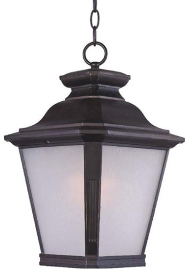 Foto para 100W Knoxville 1-Light Outdoor Hanging Lantern BZ Frosted Seedy MB 