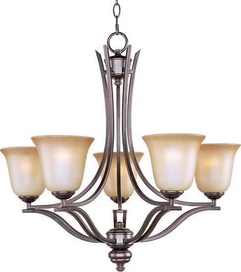 Picture of 100W Madera 5-Light Chandelier OI Wilshire Glass MB Incandescent 26"x25" 36" Chain
