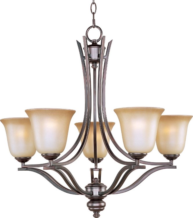 Picture of 100W Madera 5-Light Chandelier OI Wilshire Glass MB Incandescent 26"x25" 36" Chain