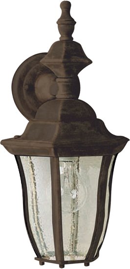Picture of 100W Madrona Cast 1-Light Outdoor Wall Lantern RP Seedy Glass MB Incandescent 8"x16" 6-Min