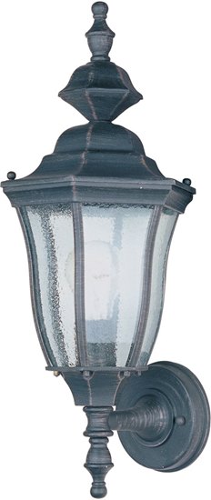 Picture of 100W Madrona Cast 1-Light Outdoor Wall Lantern RP Seedy Glass MB Incandescent 8"x18" 6-Min