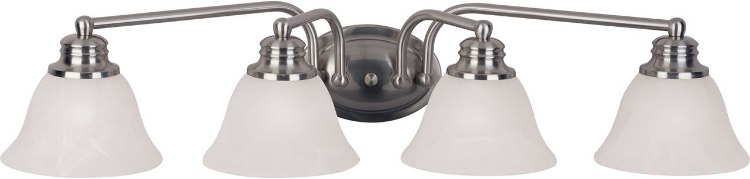 Picture of 100W Malaga 4-Light Bath Vanity SN Marble Glass MB Incandescent 