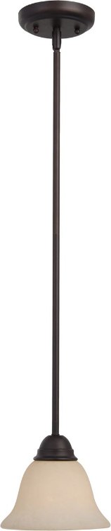 Picture of 100W Manor 1-Light Mini Pendant OI Frosted Ivory Glass MB Incandescent 