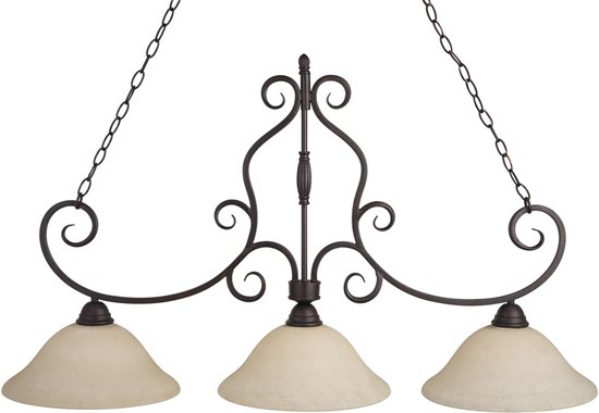 Picture of 100W Manor 3-Light Pendant OI Frosted Ivory Glass MB Incandescent (CAN 7.25"x4.5"x1.5")36" Chain