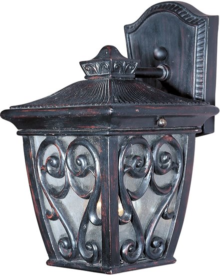 Picture of 100W Newbury VX 1-Light Outdoor Wall Lantern OB Seedy Glass MB Incandescent 