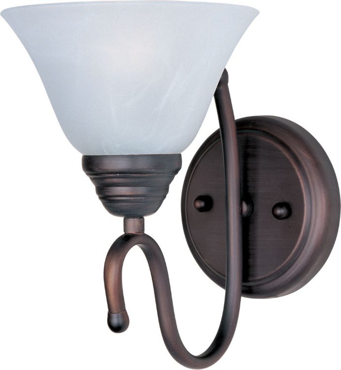 Picture of 100W Newport 1-Light Wall Sconce OI Marble Glass MB Incandescent 