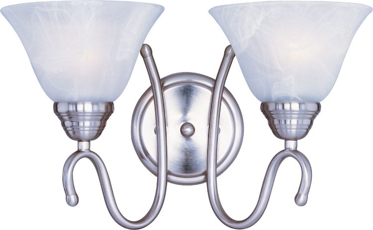 Picture of 100W Newport 2-Light Bath Vanity SN Marble Glass MB Incandescent 