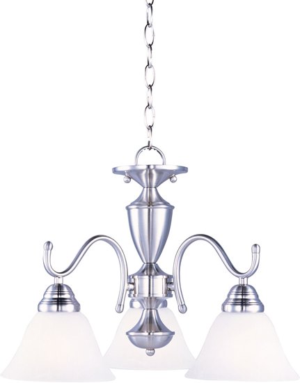 Picture of 100W Newport 3-Light Chandelier SN Marble Glass MB Incandescent 36" Chain
