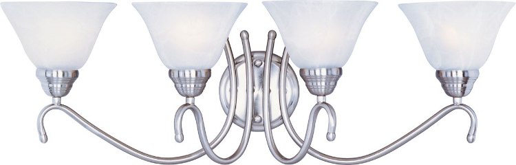Picture of 100W Newport 4-Light Bath Vanity SN Marble Glass MB Incandescent 