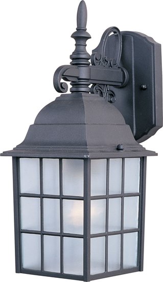 Picture of 100W North Church 1-Light Outdoor Wall Lantern BK Clear Glass MB Incandescent 6"x11" 6-Min
