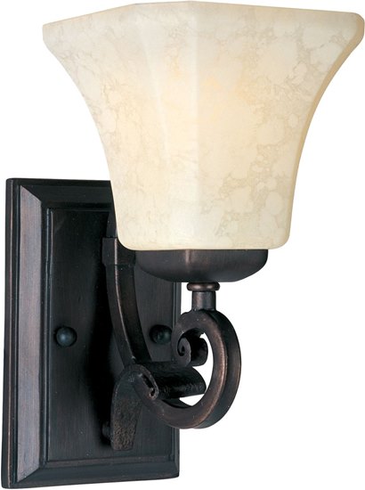 Foto para 100W Oak Harbor 1-Light Wall Sconce RB Frost Lichen Glass MB Incandescent 