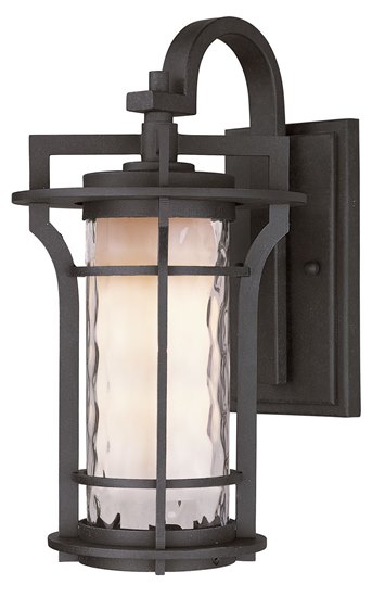 Picture of 100W Oakville 1-Light Outdoor Wall Lantern BO Water Glass MB Incandescent 10"x17.5" 