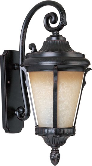Picture of 100W Odessa Cast 1-Light Outdoor Wall Lantern ES Latte Glass MB Incandescent 11.5"x26.5" 