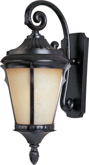 Picture of 100W Odessa Cast 1-Light Outdoor Wall Lantern ES Latte Glass MB Incandescent 9"x21.5" 