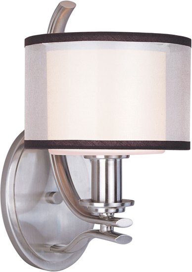 Foto para 100W Orion 1-Light Wall Sconce SN Satin White Glass MB Incandescent 