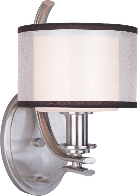Foto para 100W Orion 1-Light Wall Sconce SN Satin White Glass MB Incandescent 