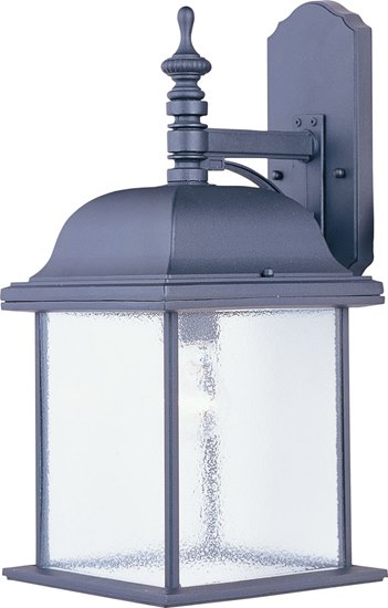Foto para 100W Senator 1-Light Outdoor Wall Lantern BK Seedy Glass MB Incandescent 4-Min