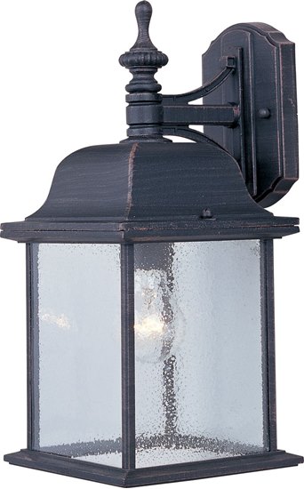 Foto para 100W Senator 1-Light Outdoor Wall Lantern RP Seedy Glass MB Incandescent 7"x15.5" 6-Min