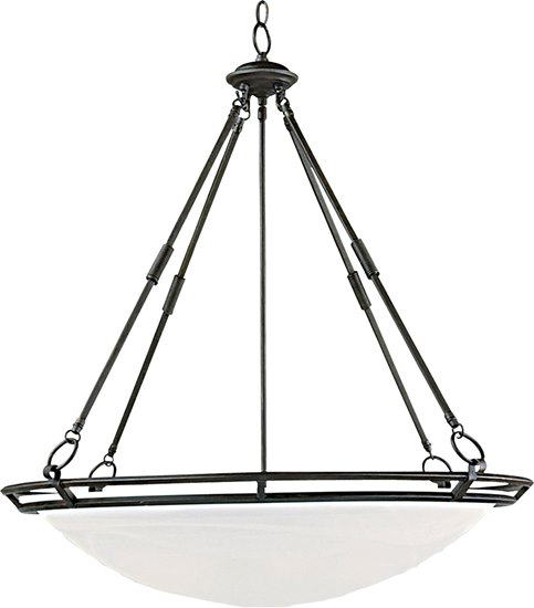 Picture of 100W Stratus 6-Light Pendant BZ Marble Glass MB Incandescent 27.5"x30.5" 36" Chain