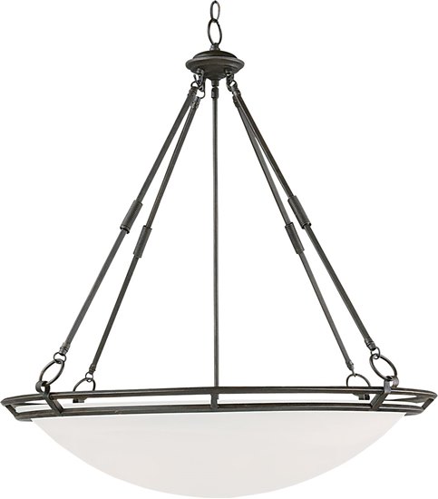 Picture of 100W Stratus 6-Light Pendant BZ Marble Glass MB Incandescent 32"x38.7" 36" Chain