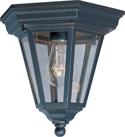 Picture of 100W Westlake Cast 1-Light Outdoor Ceiling Mount EB Clear Glass MB Incandescent 8-Min