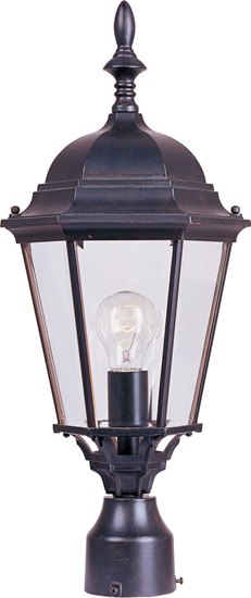 Picture of 100W Westlake Cast 1-Light Outdoor Pole/Post Lantern EB Clear Glass MB Incandescent 4-Min
