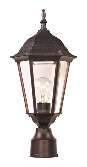 Picture of 100W Westlake Cast 1-Light Outdoor Pole/Post Lantern EB Clear Glass MB Incandescent 6-Min