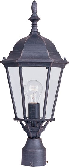 Picture of 100W Westlake Cast 1-Light Outdoor Pole/Post Lantern RP Clear Glass MB Incandescent 4-Min