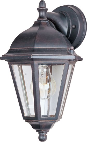 Picture of 100W Westlake Cast 1-Light Outdoor Wall Lantern EB Clear Glass MB Incandescent 8"x15" 6-Min