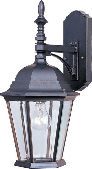 Picture of 100W Westlake Cast 1-Light Outdoor Wall Lantern EB Clear Glass MB Incandescent 9.5"x19" 4-Min