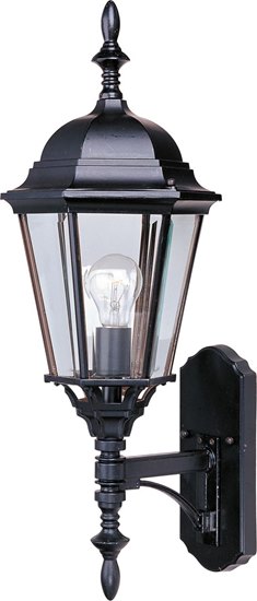 Picture of 100W Westlake Cast 1-Light Outdoor Wall Lantern EB Clear Glass MB Incandescent 9.5"x24" 4-Min