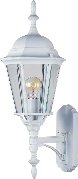 Picture of 100W Westlake Cast 1-Light Outdoor Wall Lantern WT Clear Glass MB Incandescent 9.5"x24" 4-Min