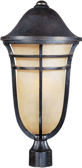 Picture of 100W Westport VX 1-Light Outdoor Pole/Post Lantern AT Mocha Cloud Glass MB Incandescent 