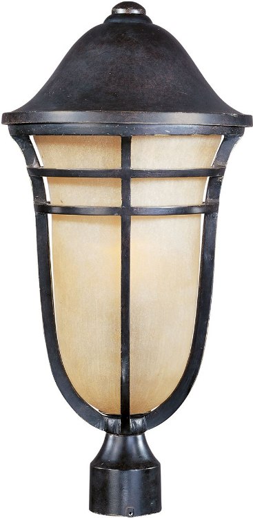 Picture of 100W Westport VX 1-Light Outdoor Pole/Post Lantern AT Mocha Cloud Glass MB Incandescent 